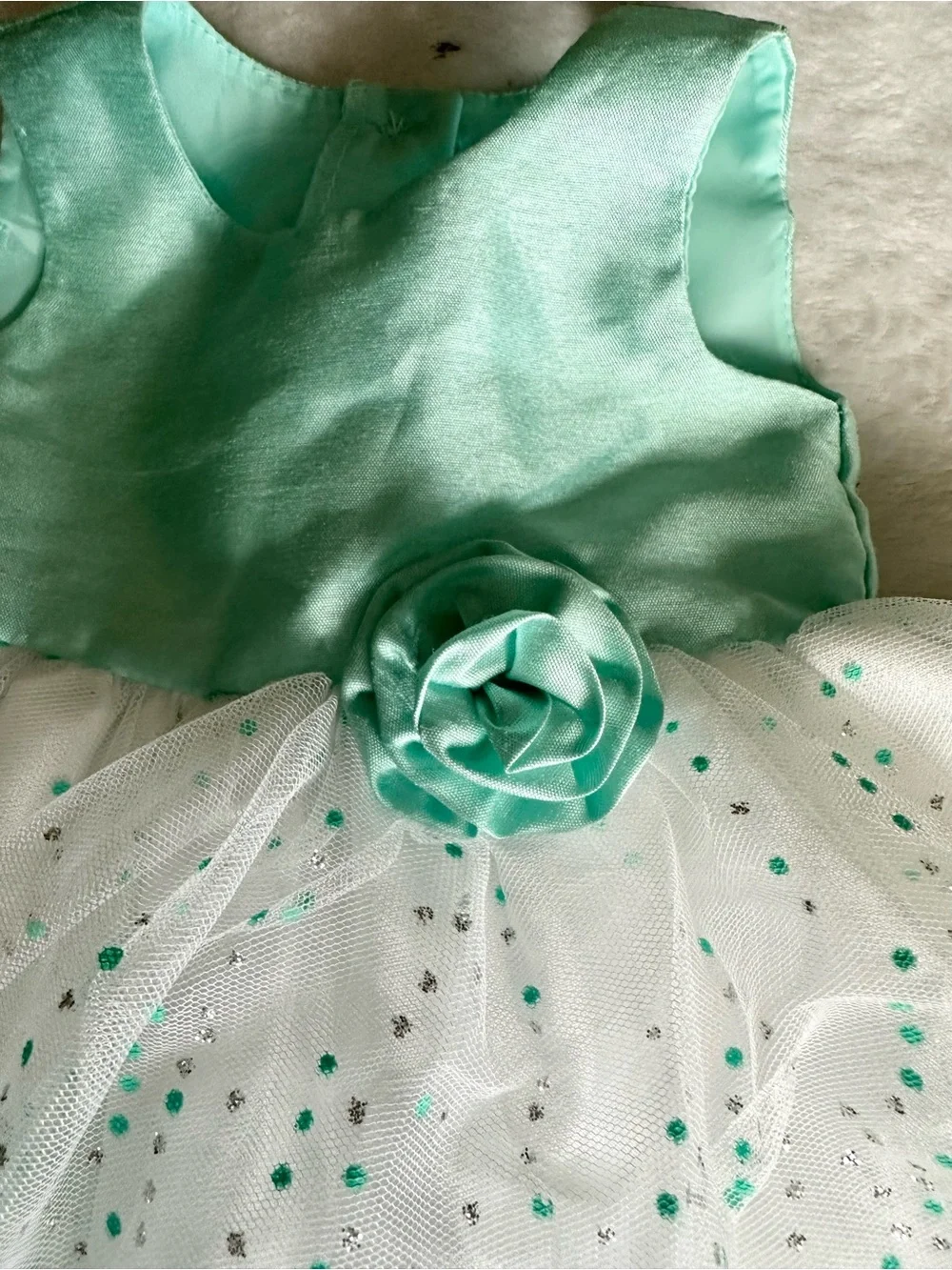 George Mint Green and White Tulle Party Dress